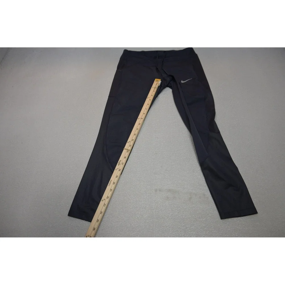 Nike Dri-FIT Leggings Womens Medium Gray Drawstring Pockets Athletic Excellent‎